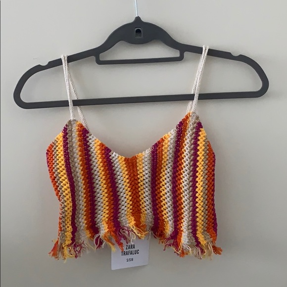 zara crochet crop top